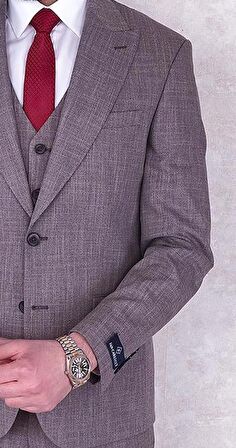 Jan Carlucci Slimfit Yelekli Drop 6 Takım-Bordo