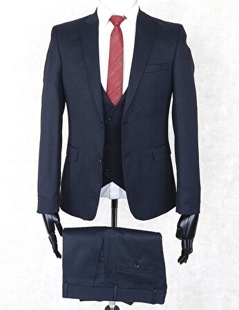 Fonte Falcao Slimfit Yelekli Drop 6 Takım-Lacivert