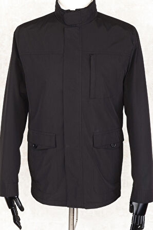 Jan Carlucci Slimfit Siyah Yazlık İnce Mont 