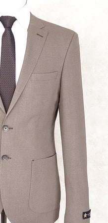 Jan Carlucci Slim Fit Beli Lastikli-Yarım Astar-Mono Yaka-Çift Yırtmaç  Kahverengi Torba Cep Drop 6 Takım Elbise