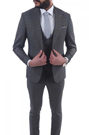 Jan Carlucci Slimfit Yelekli Drop 6 Takım