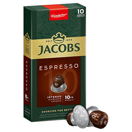 Jacobs Espresso 10 Intenso Nespresso Uyumlu Kapsül Kahve 10 Kapsül