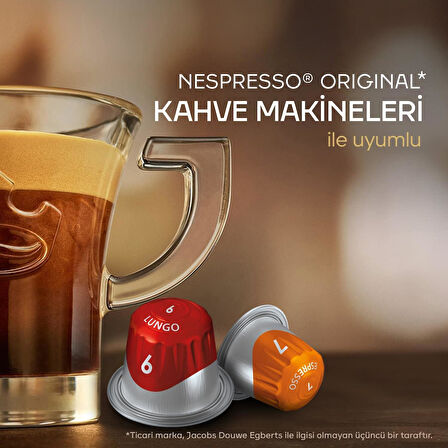 Jacobs Lungo 6 Classic Nespresso Uyumlu Kapsül Kahve 10 Kapsül X 5 Adet
