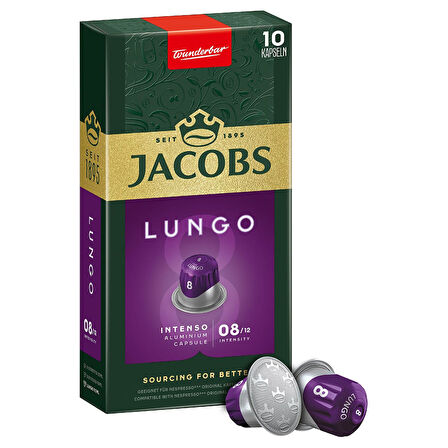 Jacobs Lungo 8 Intenso Nespresso Uyumlu Kapsül Kahve 10 Kapsül