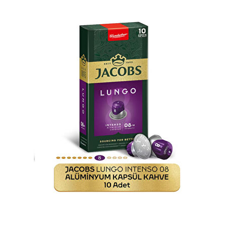 Jacobs Lungo 8 Intenso Nespresso Uyumlu Kapsül Kahve 10 Kapsül