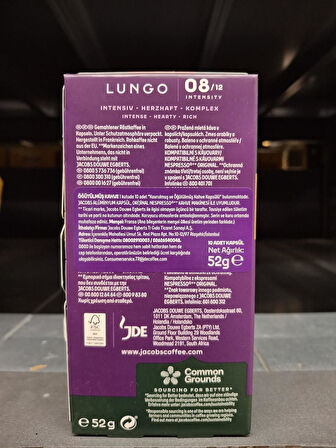 Jacobs Lungo 8 Intenso Nespresso Uyumlu Kapsül Kahve 10 Kapsül X 5 Adet