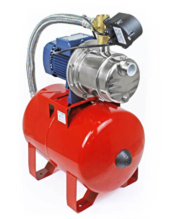 Pedrollo JCRm 1A Dijital Paslanmaz Jet Hidrofor 2 Kat 4 Daire 24 Litre Tanklı