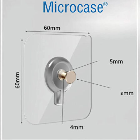 Microcase Güçlü Plastik Yapışkanlı Hanger Banyo Mutfak Eşya Vb. Ürün Askılığı AL4465 - 2 Adet