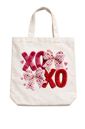 XO Fiyonklu Peluş Efekt DTF Transfer Baskı 20 cm – Sevgililer Günü Tişört Baskısı