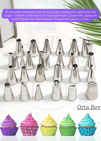 34 Parça Pasta Süsleme Hazırlık Seti – Profesyonel ve Hobi Kullanım İçin Eksiksiz Dekorasyon Takımı