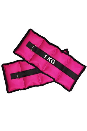 El Ve Ayak Bilek Ağırlığı 2x1 Kg Kum Torbası Korsesi Ağırlık Kas Güçlendirmek Pilates 1kg Pembe Set