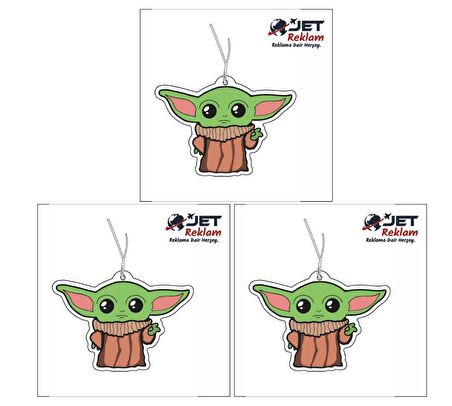 Jethızında 3'lü Set Yoda Tasarımlı Dekoratif Oto Kokusu