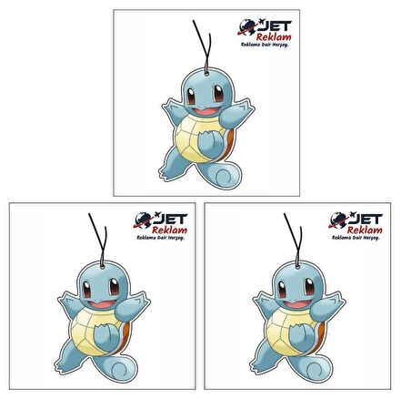 Jethızında 3'lü Set Pokemon Squirtle Tasarımlı Dekoratif Oto Kokusu