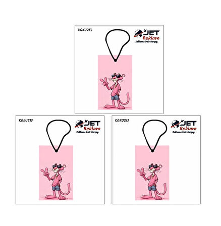 3'lü Set Pink Panter Pembe Panter Özel Tasarımlı Dekoratif Oto Araç Kokusu