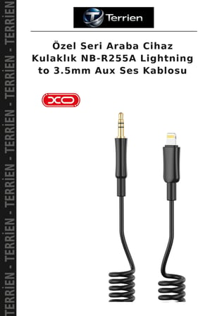 Özel Seri Araba Cihaz Kulaklık NB-R255A Lightning to 3.5mm Aux Ses Kablosu