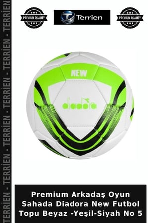 Premium Arkadaş Oyun Sahada Diadora New Futbol Topu Beyaz -Yeşil-Siyah No 5