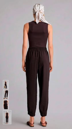 Kadın Kahverengi Beli Lastikli Jogger Pantolon Cepli Bağcıklı Rahat Kesim Günlük Yazlık Pantolon