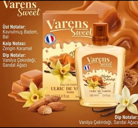 Ulric de Varens Varens Sweet Vanille Caramel EDT 100 ml - Kadın Parfümü (Karamel, Vanilya, Kavrulmuş Badem)