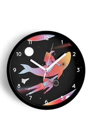 Uzay - Astronot - Astronomi Temalı Çocuk Odası Modern Duvar Saati - 35cm - Sessiz Mekanizma