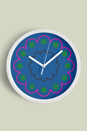 Soyut - Geometrik Temalı Modern Duvar Saati - 35cm - Önü Camlı Beyaz Kasa - Sessiz Mekanizma