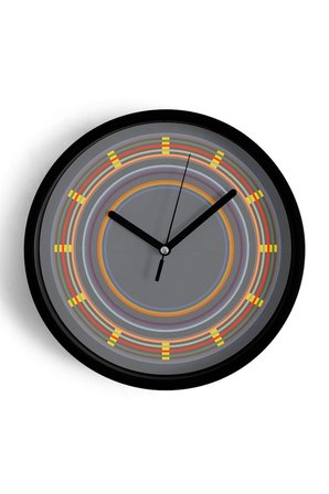 Soyut - Geometrik Temalı Modern Duvar Saati - 35cm - Önü Camlı Siyah Kasa - Sessiz Mekanizma