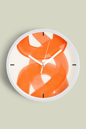 Soyut Tasarım Modern Duvar Saati - 35cm - Önü Camlı Beyaz Kasa - Sessiz Mekanizma