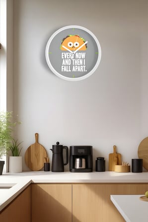 Modern Yazılı Tasarım - Every Now And Then I Fall Apart Duvar Saati - 42cm - Sessiz Mekanizma
