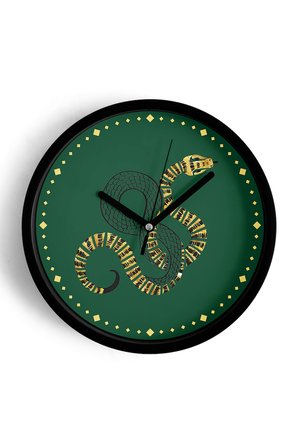 Soyut Yılan Temalı Modern Duvar Saati - 35cm - Önü Camlı Siyah Kasa - Sessiz Mekanizma
