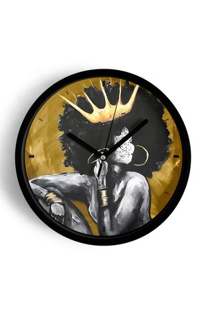 Soyut Siyahi İnsan Modern Tasarım Duvar Saati - 35cm - Önü Camlı Siyah Kasa - Sessiz Mekanizma