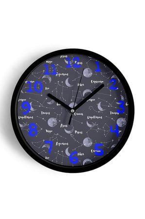 Takım Yıldızları Temalı Çocuk Odası Modern Duvar Saati - 35cm - Sessiz Mekanizma