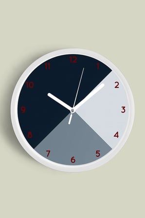 Soyut - Geometrik Temalı Modern Duvar Saati - 42cm - Önü Camlı Beyaz Kasa - Sessiz Mekanizma