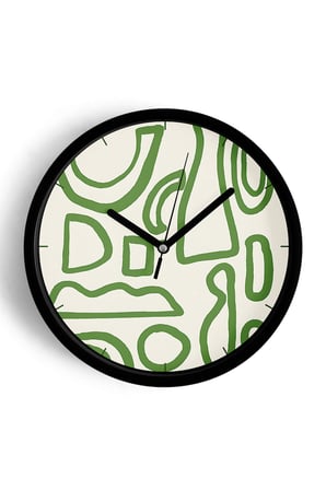 Soyut - Bohem - Geometrik Temalı Modern Duvar Saati - 35cm - Önü Camlı Siyah Kasa - Sessiz Mekanizma