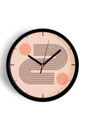 Soyut - Bohem - Geometrik Temalı Modern Duvar Saati - 35cm - Önü Camlı Siyah Kasa - Sessiz Mekanizma