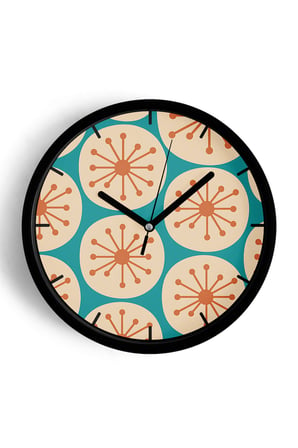 Soyut - Bohem - Geometrik Temalı Modern Duvar Saati - 35cm - Önü Camlı Siyah Kasa - Sessiz Mekanizma
