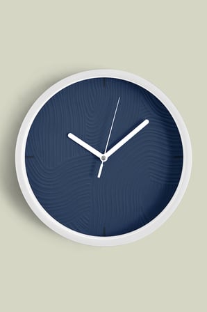Soyut Alçı Görünümlü Modern Duvar Saati - 35cm - Önü Camlı Beyaz Kasa - Sessiz Mekanizma