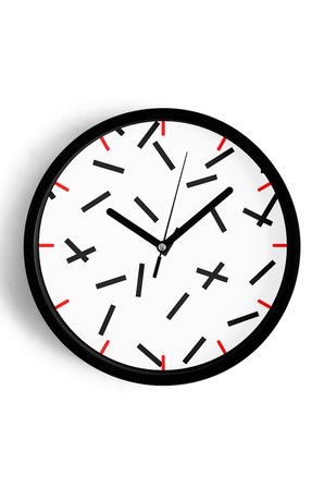 Soyut Geometrik Temalı Modern Duvar Saati - 35cm - Önü Camlı Siyah Kasa - Sessiz Mekanizma