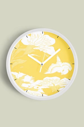 Modern Tasarım Duvar Saati - 35cm - Önü Camlı Beyaz Kasa - Sessiz Mekanizma