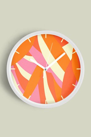 Modern Tasarım Duvar Saati - 35cm - Önü Camlı Beyaz Kasa - Sessiz Mekanizma