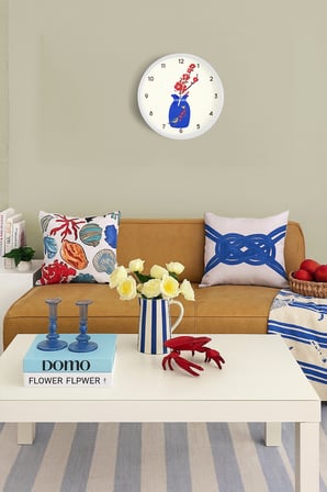 Çiçek Açan Zaman Modern Tasarım Duvar Saati - 35cm - Önü Camlı Beyaz Kasa - Sessiz Mekanizma