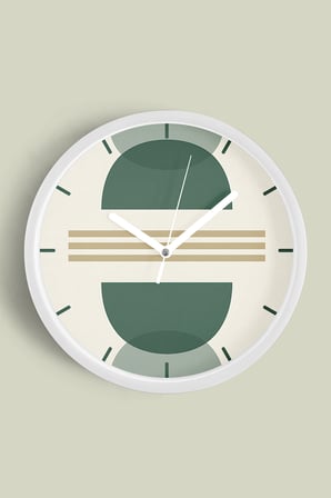 Soyut - Bohem - Geometrik Temalı Modern Duvar Saati - 42cm - Önü Camlı Beyaz Kasa - Sessiz Mekanizma