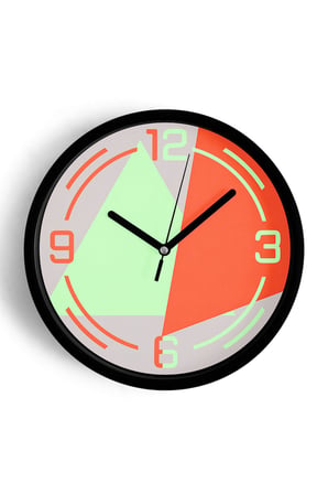 Soyut - Bohem - Geometrik Temalı Modern Duvar Saati - 35cm - Önü Camlı Siyah Kasa - Sessiz Mekanizma