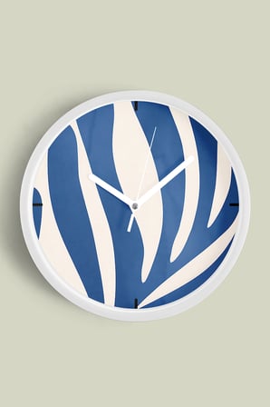 Soyut - Bohem - Geometrik Temalı Modern Duvar Saati - 42cm - Önü Camlı Beyaz Kasa - Sessiz Mekanizma