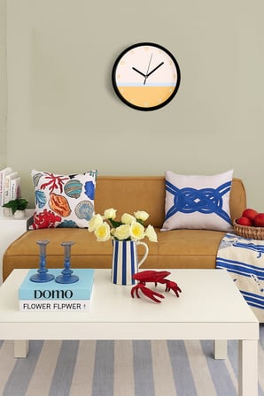 Sade Soft Renkler Modern Tasarım Duvar Saati - 35cm - Önü Camlı Siyah Kasa - Sessiz Mekanizma