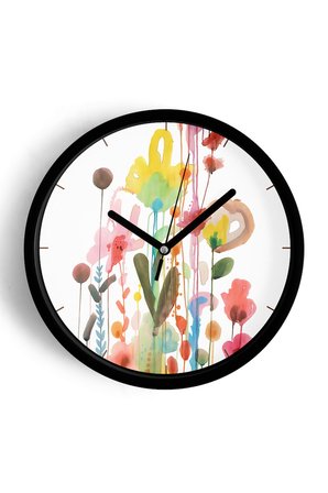 Modern Tasarım Duvar Saati - 35cm - Önü Camlı Siyah Kasa - Sessiz Mekanizma