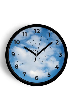 Doğa Manzara Temalı Modern Duvar Saati - 35cm - Önü Camlı Siyah Kasa - Sessiz Mekanizma