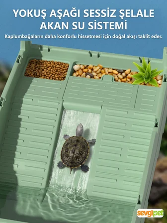 SVGPT Çok Fonksiyonlu Masaüstü Dikdörtgen Kaplumbağa Akvaryumu 348x190x203 MM