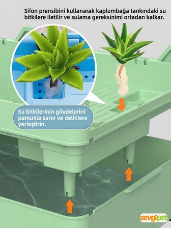 SVGPT Çok Fonksiyonlu Masaüstü Dikdörtgen Kaplumbağa Akvaryumu 348x190x203 MM