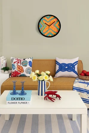 Modern Duvar Saati - 42cm - Önü Camlı Siyah Kasa - Sessiz Mekanizma