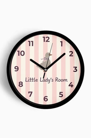 Modern Yazılı Kaz / Ördek Tasarım - '' Little Lady's Room '' Çocuk Odası Duvar Saati - 42cm