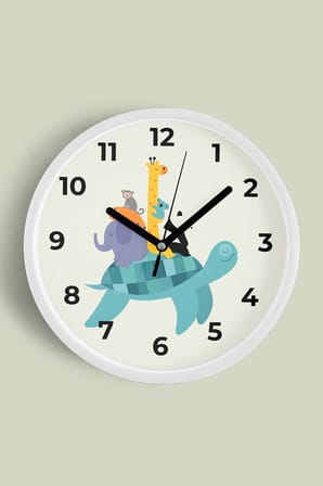 Sevimli Hayvanlar Modern Tasarım Çocuk Odası Duvar Saati - 42cm - Sessiz Mekanizma
